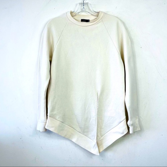 JOSEPH Runway Off White Loop Back Front Knot Raglan Crewneck Sweatshirt Sweater - Picture 8 of 15